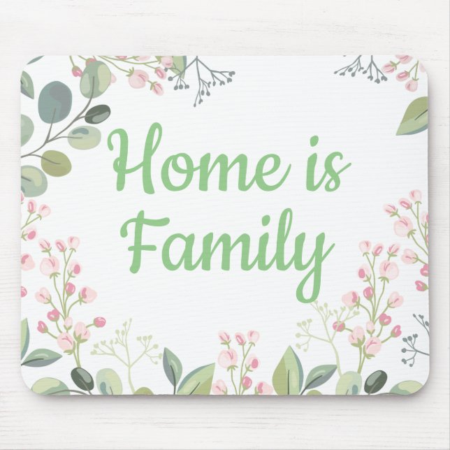 Soft Floral with Leaves and Tiny Budding Flowers Mouse Pad (Front)