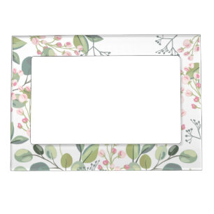Soft Floral with Leaves & Tiny Budding Flowers Magnetic Frame