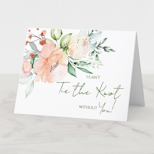 Soft Florals Bridal Party Proposal Card