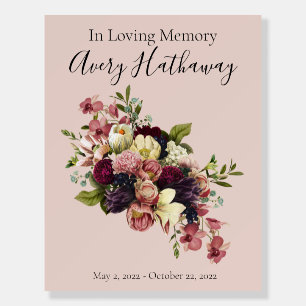 Soft Florals Celebration of Life Funeral Sign