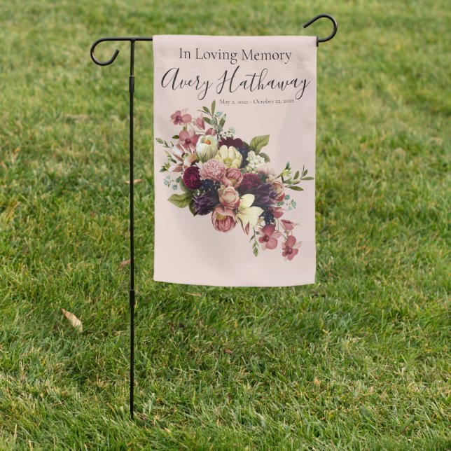 Soft Florals Celebration of Life  Garden Flag (In SItu)