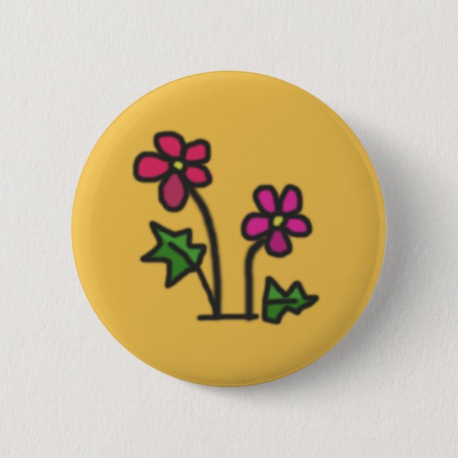 Soft flower pinback button (Front)