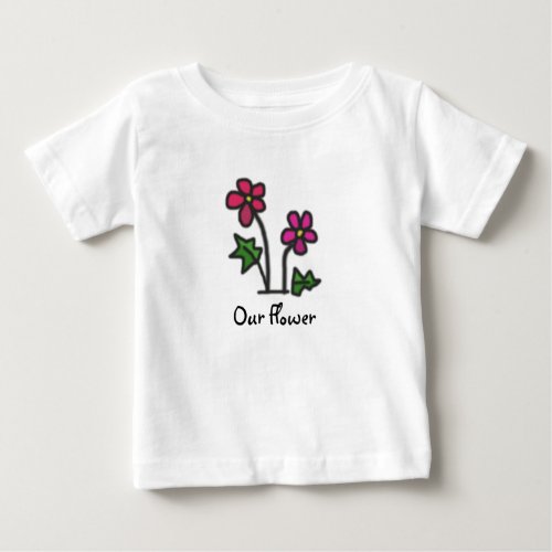 Soft Flower pink with text Baby T_Shirt