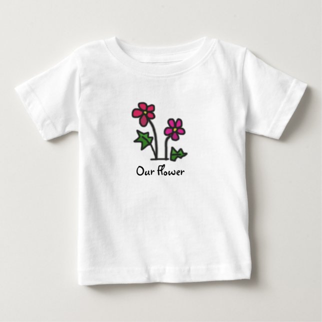 Soft Flower pink with text Baby T-Shirt (Front)