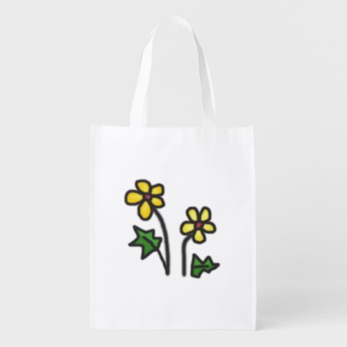 Soft flower reusable grocery bag