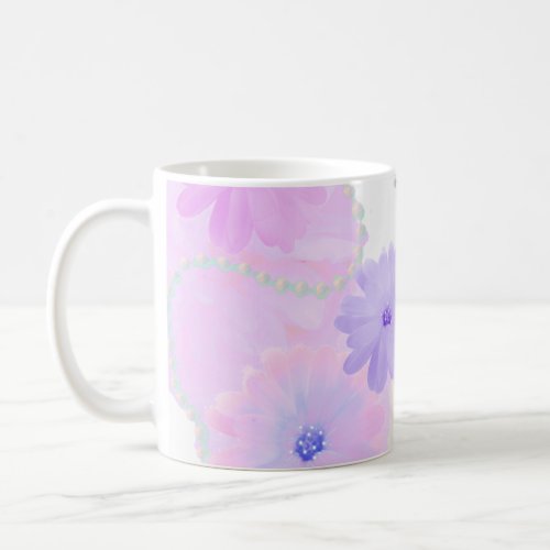 Soft Flowers and Strands of Pearls Mug
