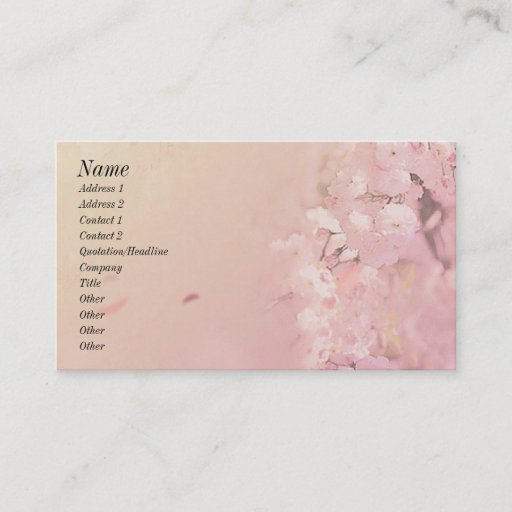 Customizable Soft Flowers Business Card Templates