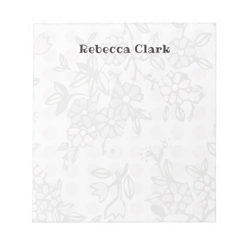 Soft Flowers  Polka dots Notepad Template