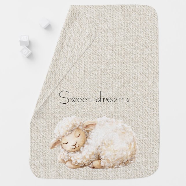 Soft Fluffy Sleeping Sheep Baby Blanket (In Situ)