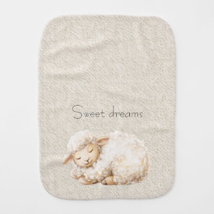 Soft Fluffy Sleeping Sheep Baby Burp Cloth