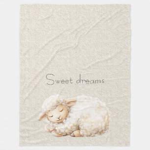 Soft Fluffy Sleeping Sheep Fleece Blanket