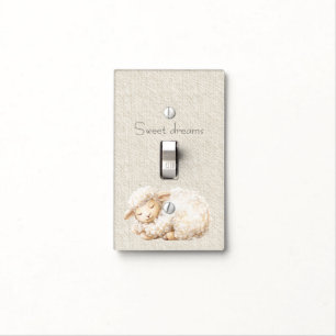 Soft Fluffy Sleeping Sheep Light Switch Cover