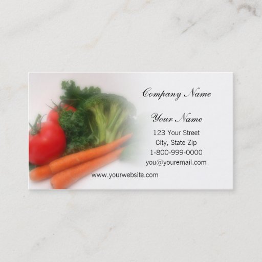 Customizable Soft Focus Produce Business Cards