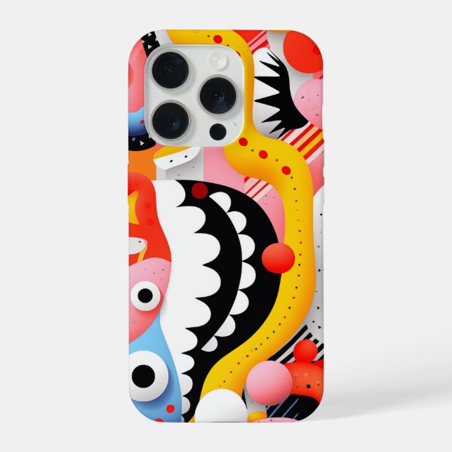 Soft forms with teeth and patterns iphone case (Back)