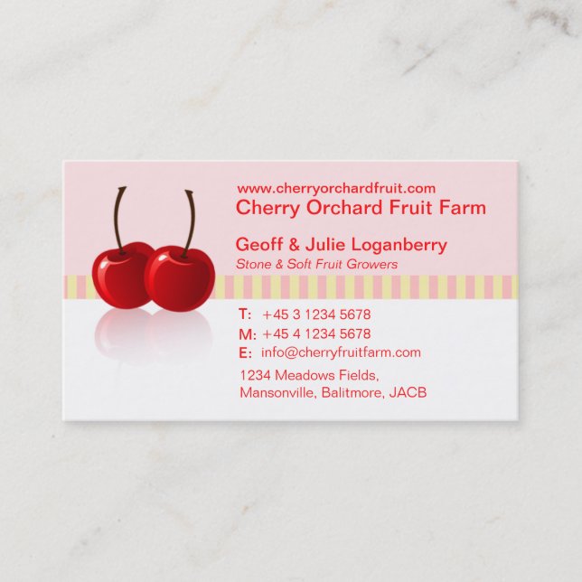 Soft fruit farm / growers company business card (Front)