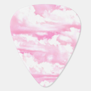 Soft Fuchsia Pink Girly Clouds Guitar Pick