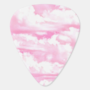 Soft Fuchsia Pink Girly Clouds Guitar Pick