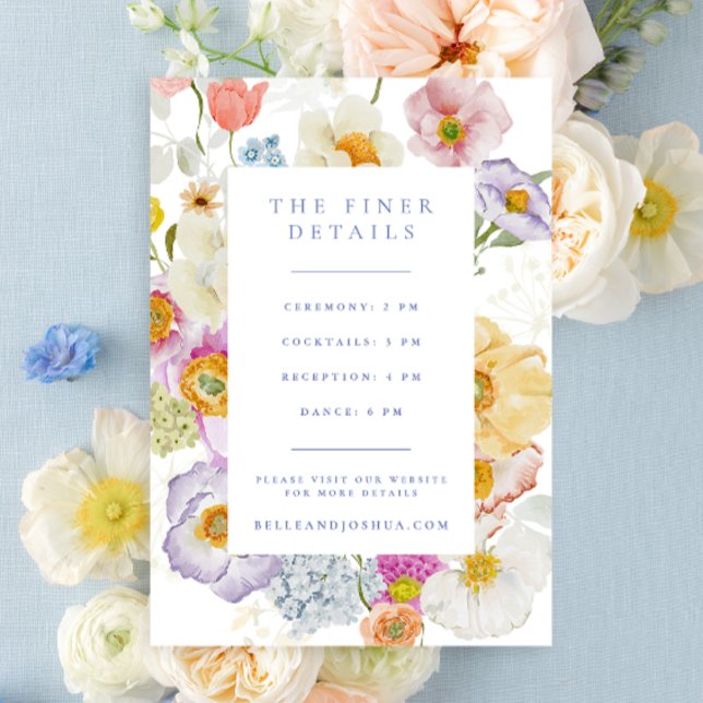 Soft Garden Florals Wedding Details Enclosure Card (Creator Uploaded)