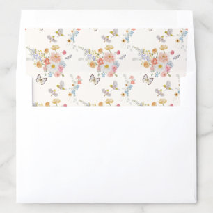 Soft Garden Florals Wedding Envelope Liner
