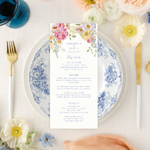 Soft Garden Florals Wedding Menu