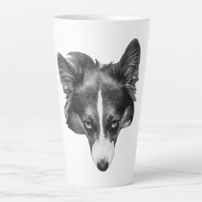 soft gaze corgi calm latte mug (Front)