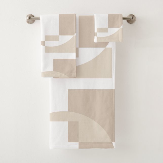 Soft Geometric Blocks – Simple and Sleek Bath Towel Set (Insitu)