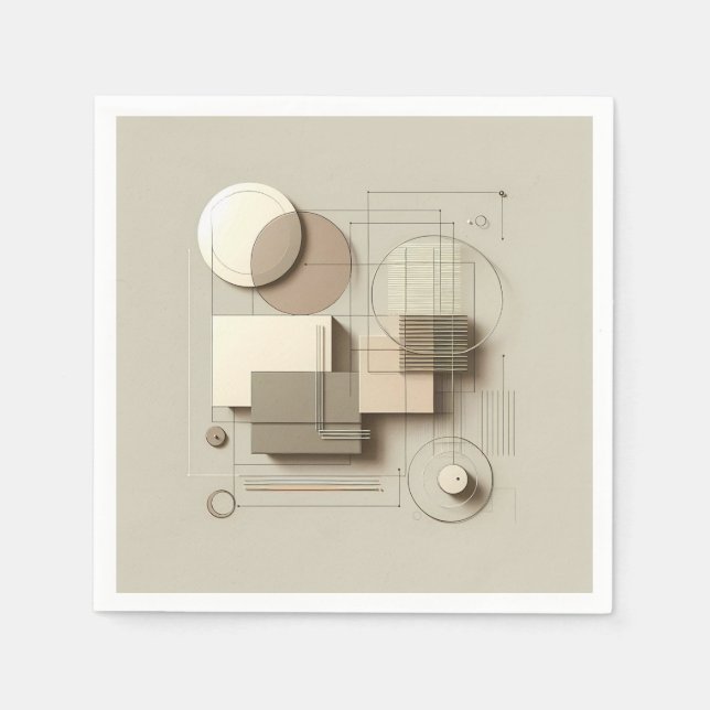 Soft Geometric Linework  Napkins (Front)