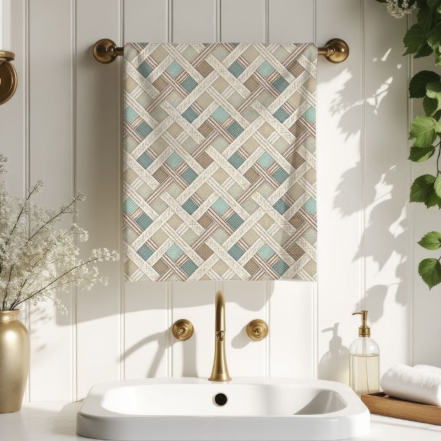 Soft Geometric Towel Minimalist Bathroom Style (Soft Geometric Towel Minimalist Bathroom Style)