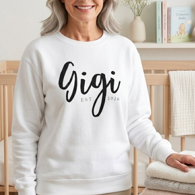 Soft Gigi EST Year Cozy Script Design Sweatshirt (Creator Uploaded)