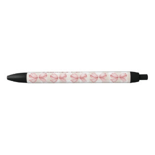 Soft Gingham & Pink Bow Custom Name Pen