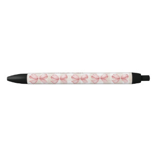 Soft Gingham & Pink Bow Custom Name Pen