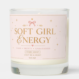 Soft Girl Energy Candle | Peony Scent | Cute Femin
