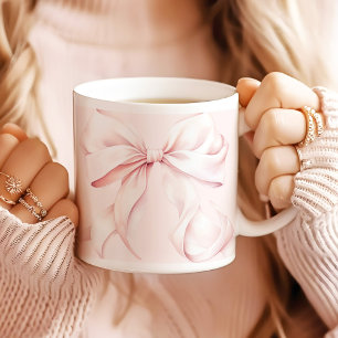 Soft Girl Pink Bow Giant Coffee Mug