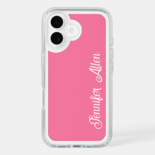 Soft Girly Pink Handwritten Script Monogram Name iPhone 16 Case