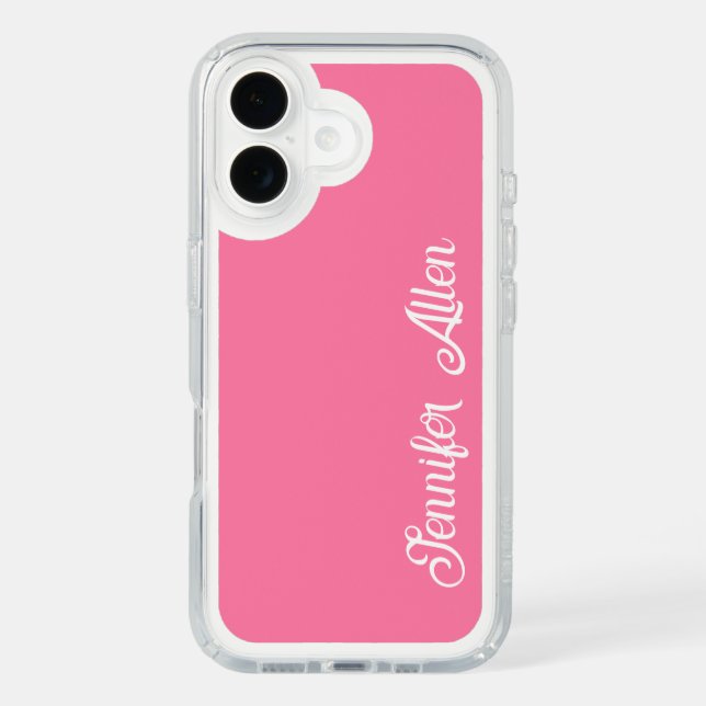 Soft Girly Pink Handwritten Script Monogram Name Speck iPhone Case (Front)