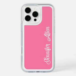 Soft Girly Pink Handwritten Script Monogram Name iPhone 16 Pro Max Case