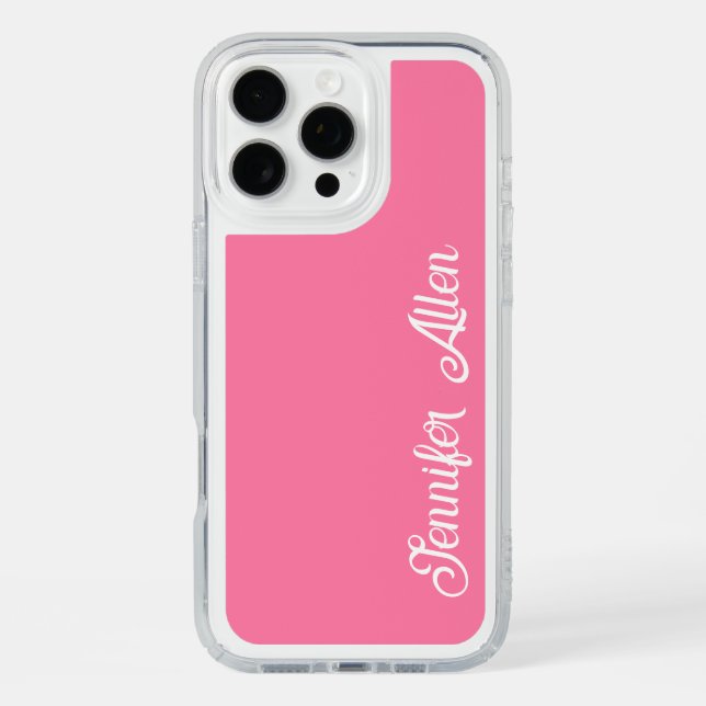Soft Girly Pink Handwritten Script Monogram Name Speck iPhone Case (Front)