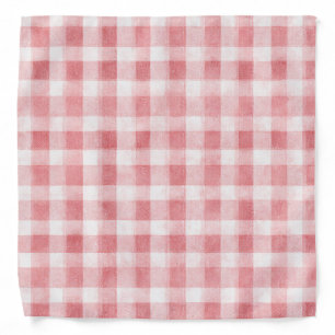 Soft Girly Pink White Plaid Stripes Bandana