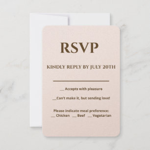 Soft Glam RSVP Card Champagne Blush Wedding Suit