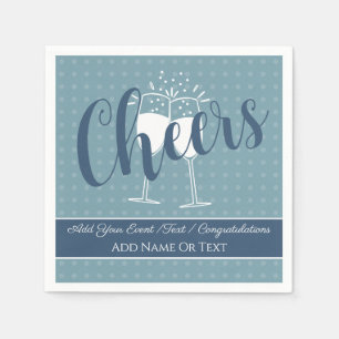 Soft Glamour - Misty Blue Slate Cheers Dots Solid Napkins