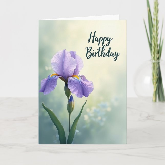 Soft Glow Bloom Birthday Card (Front)