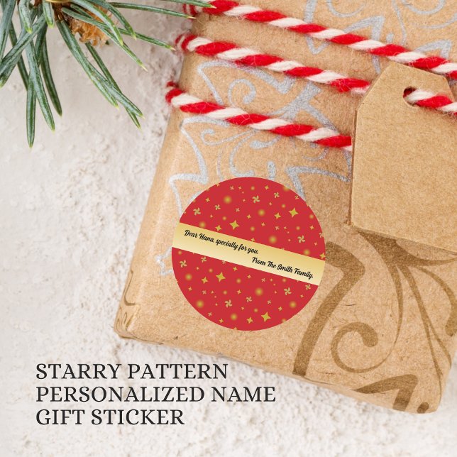 Soft Glow Golden Stars & Floral Petals Pattern Classic Round Sticker (Creator Uploaded)