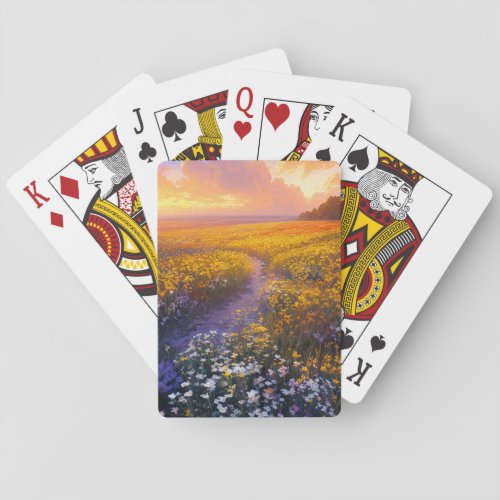 Soft Glow of a Hidden Sunset Poker Cards