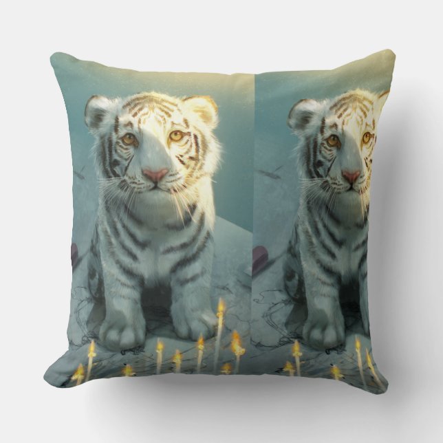 Soft Glow, Quiet Soul Throw Pillow (Front)