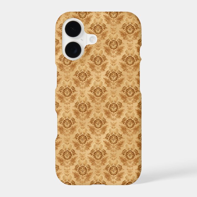 Soft Gold Damask Floral Case-Mate iPhone Case (Back)