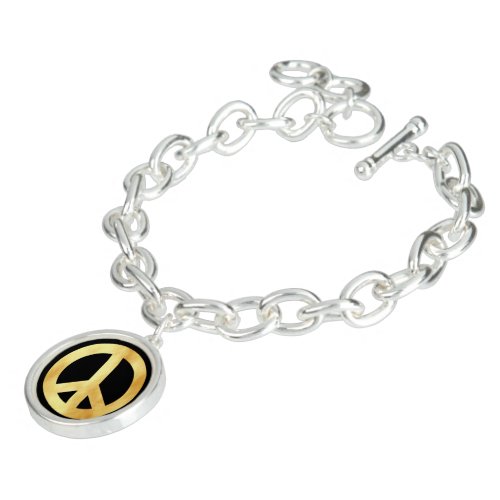 Soft gold Peace Symbol Bracelet