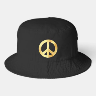 Soft gold Peace Symbol Bucket Hat