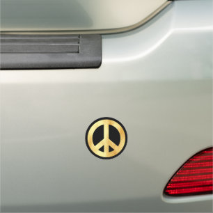 Soft gold Peace Symbol Car Magnet