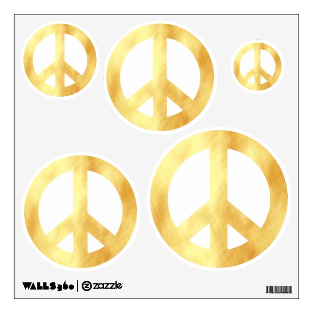 Soft gold Peace Symbol Wall Decal (Front)