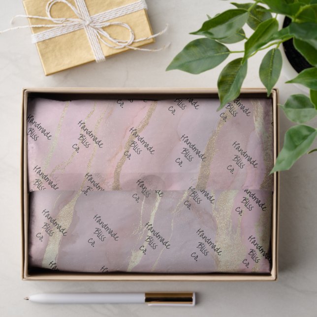 Soft Gold Peach Marble Tissue Paper (Gift)
